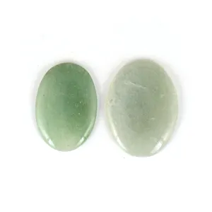 Aventurina Verde Natural, Cabujones Ovalados, Piedras Preciosas Sueltas, Certificación Gopika, Precio al por Mayor, Cabujones Verdes Lisos, Lote de Tamaños Variados - Product Image 1
