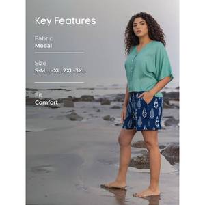 Solid Turquoise Breathable Modal Short <b>Top</b> - Product Image 2