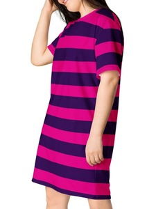 Women <b>Striped</b> Dress Short Sleeve Dress Crew Neck Summer Midi Dress for Casual Daily - Product Image 5