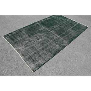 Alfombra de 4.9x8 pies, Alfombra Turca Vintage, Alfombra de Lana Verde - Product Image 2