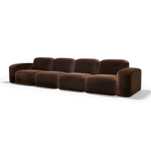 Ensembles de canapés en tissu <span class=keywords><strong>chocolat</strong></span> avec ottoman réglable, <span class=keywords><strong>canapé</strong></span> modulaire 4 places pour salon - Product Image 2