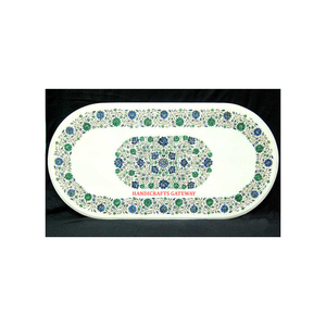 Attrayant beau dessus de table incrusté de marbre blanc de haute qualité pour la salle à manger à la maison meilleure vente de décoration de la maison - Product Image 1