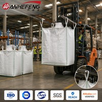 Sac vrac FIBC en forme de U à quatre coins avec bandes renforcées en U, couture de bord ondulé vert anti-fissures, forme carrée sans gonflement
