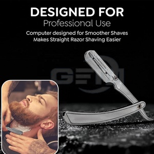 Navaja de Barbero Edge GEMSTONE ENTERPRISES GE-1907, la Más Vendida, con Logotipo Personalizado, Hoja de Acero Inoxidable Duradera y Reutilizable, Cuerpo de Plástico - Product Image 5