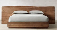 Venta al por mayor: Cama de plataforma plegable de lujo moderna, vintage y real, de alta calidad, con borde natural, para almacenamiento, muebles para el hogar, estilo americano.