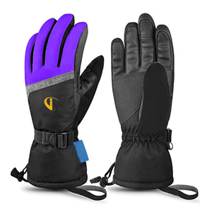 Guantes de esquí con calefacción de cuero térmico de colores personalizados Diseño único Característica a prueba de viento Guantes de snowboard cómodos-Estándar - Product Image 1