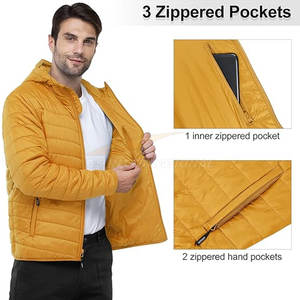 Chaqueta acolchada con capucha para hombre de diseño personalizado, aislamiento de alta tecnología, resistente al agua ligera ropa de invierno, proveedor a granel, OEM de fábrica - Product Image 3
