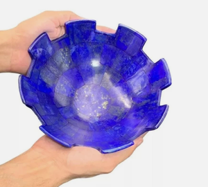 ชาม Lapis Lazuli แกะสลักด้วยมือขนาด8นิ้ว | ตกแต่งหินจักระทางจิตวิญญาณสำหรับภูมิปัญญาและการทำสมาธิ | ขายส่งผู้จำหน่ายสำหรับขาย - Product Image 2
