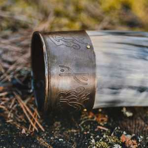 Authentic Buffalo Horn Mug, Handcrafted Rustic Style, Ideal for Coffee, Tea, <b>Whisky</b>, Eco-Friendly Durable Beverage Drinkware - Product Image 5