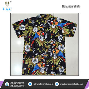 Camisa hawaiana suelta para fiesta en la playa, camisa de manga corta con estampado de loro y cereza, de la mejor calidad, el precio más bajo, de la India - Product Image 6