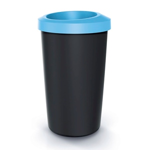 Contenedor de reciclaje KEDEN de 45L en plástico con práctica tapa abatible, color azul. - Product Image 1