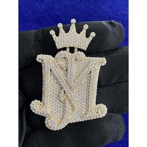 Pendentif Hip Hop personnalisé en argent 925 avec perle d'eau douce et moissanite, motif citron, diamants glacés, breloque de dessin animé mignonne et thématique - Product Image 6