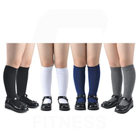 Chaussettes d'uniforme scolaire pour filles, couleur personnalisée, logo sur le bord, saison printemps, en Spandex/Polyester