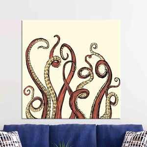 Art mural abstrait d'un tentacule de pieuvre : Impression sur toile, toile encadrée - Product Image 1