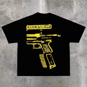 2025 marque de mode décontracté T-Shirt à manches courtes 100% coton couleur unie avec lettre motif Slogan hommes et femmes vêtements - Product Image 5