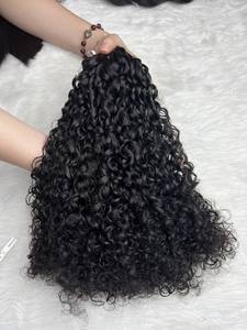 Extensiones de Cabello al por Mayor, Cabello Rizado Birmano, Cabello Remy Negro Natural, Calidad 10A, Trama de Piel, Trama Única, Cabello 100% Humano - Product Image 3