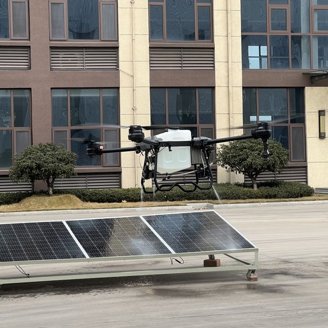 Advanced Solar Cleaning Drone Automated Robotic System Roof Building Surface Maintenance High Efficiency Panel Washing