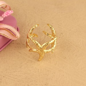 Bague étoile de mer 3D de haute qualité, plaquée or, laiton, bijoux bohèmes sur le thème de la plage, bijoux de plage, bijoux en vrac sur le thème de la plage - Product Image 2