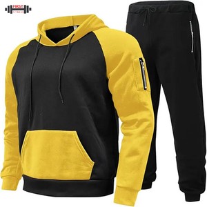 Men's Hooded Acid Wash Fleece Sweat Suits Breathable Windproof 100% Cotton Material Customized Logo Plus Sizes Sets Oem Winter - Product Image 1