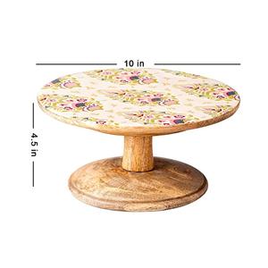 Soporte de pastel de madera con diseño de hoja esmaltada con esmalte brillante para hotel y hogar a bajo costo soporte de pastel de madera redondo moderno - Product Image 2