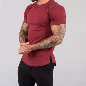 T-shirt Slim Fit OEM imprimé de logo de votre marque, vêtements de sport pour hommes, vêtements de fitness et de gymnastique, t-shirts de compression vierges, vente en gros - Product Image 3