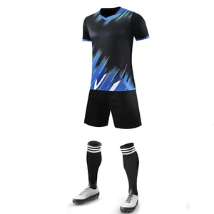 Tenues de football personnalisées avec nom d'équipe, kits de football en polyester à séchage rapide, col en V, fournisseur en gros OEM - Product Image 5