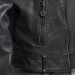 Chaqueta de cuero de motorista para hombre con cuello alto, multibolsillos, material duradero, recién llegado, precio con descuento para ropa al aire libre - Product Image 5