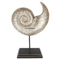 Meilleure vente aluminium métal 3 tailles et formes différentes finition or antique Sculpture décorative polonaise brillante dessus de table de bureau