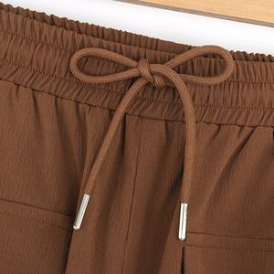 Nouveau dernier pantalon évasé imprimé respirant pour femmes en gros décontracté cordon de serrage taille haute qualité 100% coton prix pas cher - Product Image 2