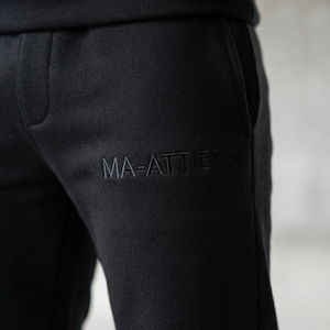 Mens <b>Black</b> Winter Hoodie Tracksuit <b>Sets</b> 100% Cotton Minimal Tone Tone Pullover Sweatshirt Jogger Pants Casual Sportswear <b>Gym</b> - Product Image 6