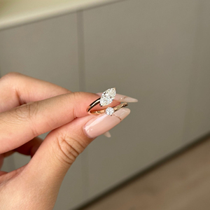 แหวนเพชรสำหรับผู้หญิง14K สีขาวสีเหลืองโรสโกลด์ได้รับการรับรองจาก IGI VVS2กะรัต - Product Image 1