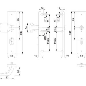 Accesorio de Protección E61G/2222ZA/2210 de 72 mm-37-47 mm de Acero Inoxidable para Persianas y Contraventanas HOPPE - Product Image 3