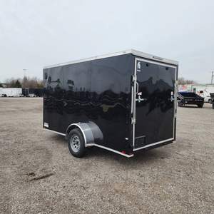 Remorque de transport de marchandises lourde 7x16 fermée 7K avec hauteur supplémentaire et paquet occultant Remorque mobile de ferme à benne basculante Couleur noire - Product Image 4