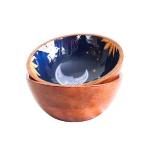 ชามสลัดเป็นมิตรกับสิ่งแวดล้อมไม้เคลือบสีชามสลัดไม้อินเดียแฮนด์เมดใหม่ชามสลัดคุณภาพสูง 2024 - Product Image 1