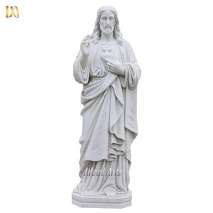 Statue religieuse en marbre blanc grandeur nature de <span class=keywords><strong>jardin</strong></span> Sculpture sacrée de Jésus et de mouton pour les jardins d'église et la décoration intérieure chrétienne - Product Image 6