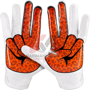 Gants de football américain de qualité supérieure, gants de receveur, logo personnalisé, adhérence confortable, gants de sport d'extérieur, fournisseur - Product Image 2