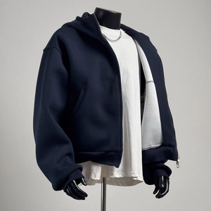 Sweat à capuche unisexe surdimensionné personnalisé 2025 en molleton 100% coton lourd, décontracté, streetwear d'hiver, brodé, uni, teint - Product Image 3