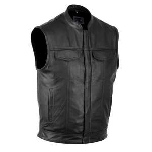 Gilet en cuir de motard respirant personnalisé OEM gilet de club de moto hommes Streetwear veste d'équitation gilet de moto à la mode durable - Product Image 1