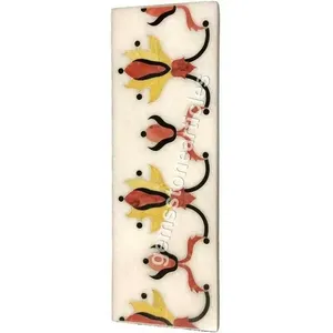 Piedra preciosa italiana 12 "x 4" mármol blanco pared placa decorativa Black Friday regalo para mejora de Patio - Product Image 1