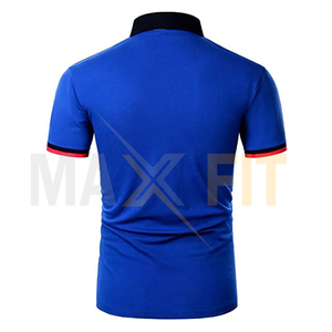 เสื้อโปโลสำหรับผู้ชายผ้าสักหลาดลายพื้นดีไซน์ล่าสุดจาก Maxfit สำหรับองค์กร - Product Image 2