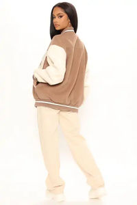 Veste de printemps Letterman à la mode pour femmes manteau de baseball universitaire personnalisé avec vêtements d'hiver en cuir de peau de mouton avec Logo personnalisé - Product Image 5