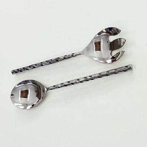 Stainless Steel Silver Spoon Fork Set with <b>Stick</b> Design Handle Wholesale Modern Portable Salad Server Set - Product Image 5