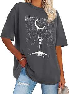 Camiseta de mujer de gran tamaño, Camiseta de algodón personalizada OEM con logotipo de transferencia de calor para uso minorista de moda - Product Image 6