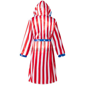 Costume de boxe en satin pour adulte, drapeau américain, robe et short à thème américain pour homme, ensemble à capuche, Halloween, cosplay et soirées de combat - Product Image 2