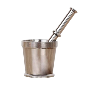 Herramientas de trituración de ajo y jengibre con acabado plateado de acero inoxidable, accesorios de cocina, uso de bodas y catering, mortero - Product Image 1