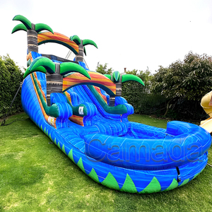 Tobogán Acuático Inflable de Grado Comercial Tropical Fiesta <span class=keywords><strong>Breeze</strong></span> de 18 pies con <span class=keywords><strong>Castillo</strong></span> Acuático y Piscina de Chapoteo - Product Image 5
