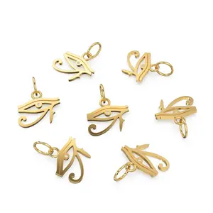 Colgante Redondo con Diamante Natural y Ojo de Horus con Bisel de Oro Amarillo de 14K para Protección Diaria - Product Image 6