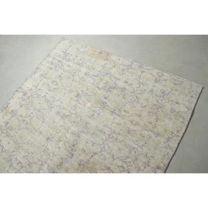 Alfombra Vintage de 4.6x6.9 pies, Alfombra Turca, Alfombra de Lana Blanca Ombré - Product Image 5