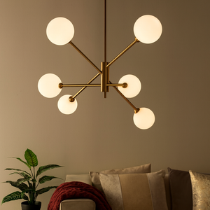 LÁMPARA DE ARMARIO DE HIERRO EXPANSIBLE MODERNA LÁMPARA DE ARAÑA GLOBO CON ACABADO DORADO PARA HOGAR Y HOTEL DECORE ELEGANTE - Product Image 2