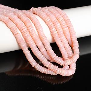 8 mm Peruvian Pink Opal <b>Heishi</b> Tyre Shape <b>Beads</b> Pink Peru Opal Smooth Gemstone <b>Beads</b> Jewelry Craft Wheel Shape <b>Beads</b> In Bulk - Product Image 4